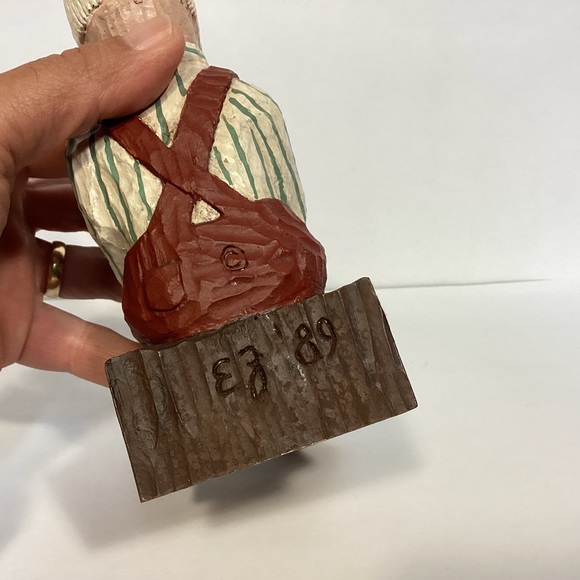 Vintage 1989 Zimmerman collectible Santa with elf, signed. Made in Germany - Picture 4 of 9